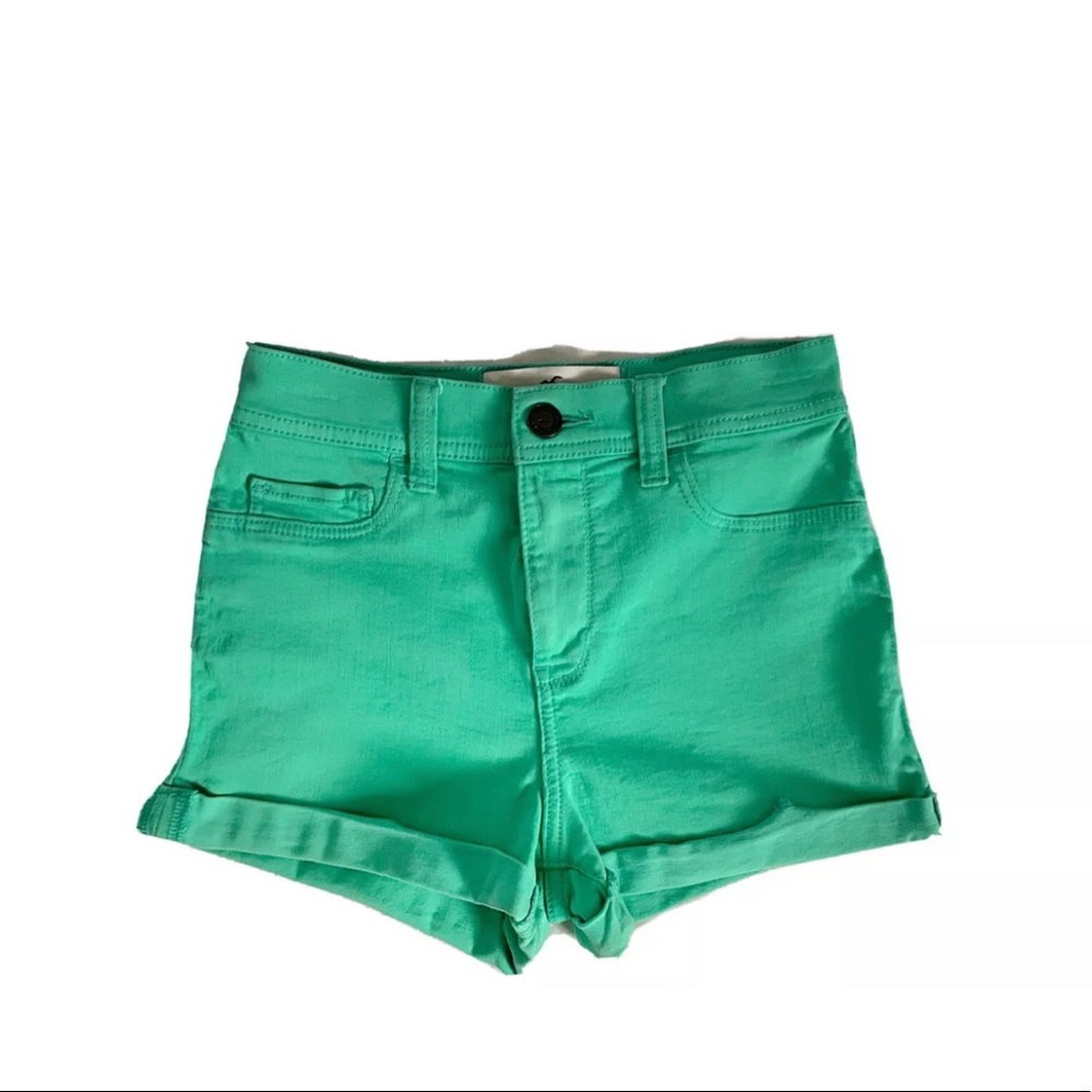 Hollister Juniors Sz 1 W25 Mint Green Cuffed Short